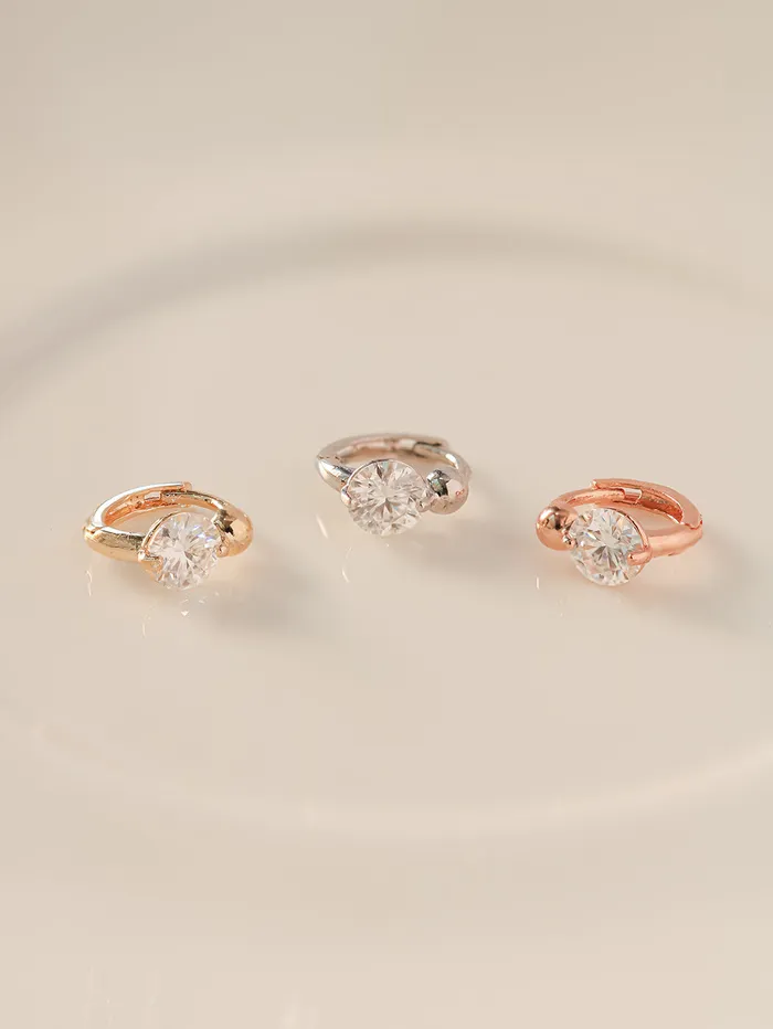 MinimalBijoux 14K 18K Gold Moissanite Mini Ball Cartilage Hoop Earring PreStyled Sets