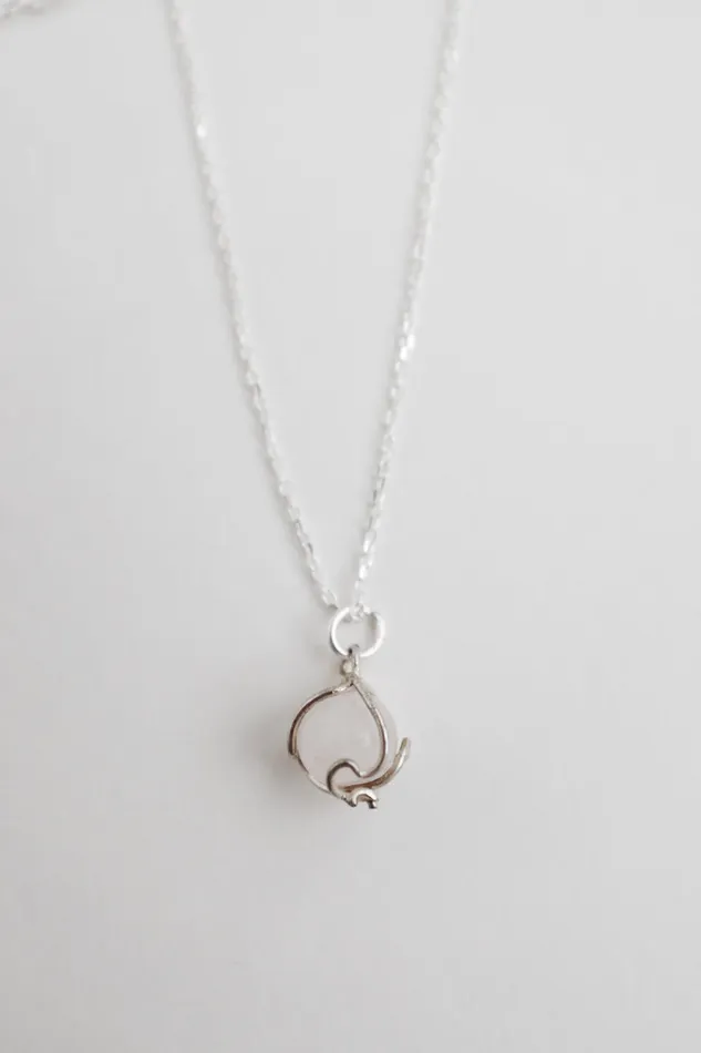 Necklaces collectionno2 LONG BALL CRYSTAL STONE 925 NECKLACE