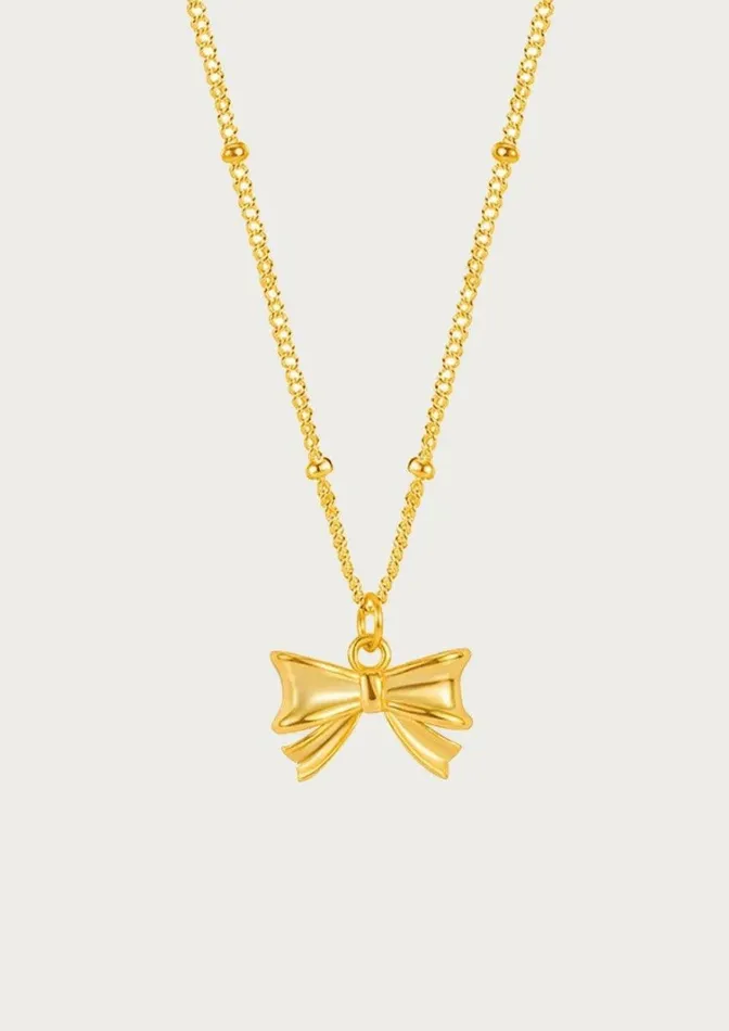 Necklaces Mabel Love Co Tiny bow necklace