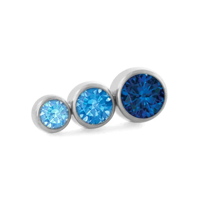 Ombre Tapered CZ Cluster Threadless End by NeoMetal NeoMetal Charm Necklaces