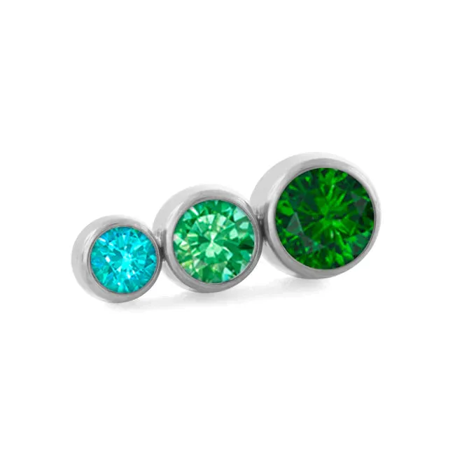 Ombre Tapered CZ Cluster Threadless End by NeoMetal NeoMetal Charm Necklaces