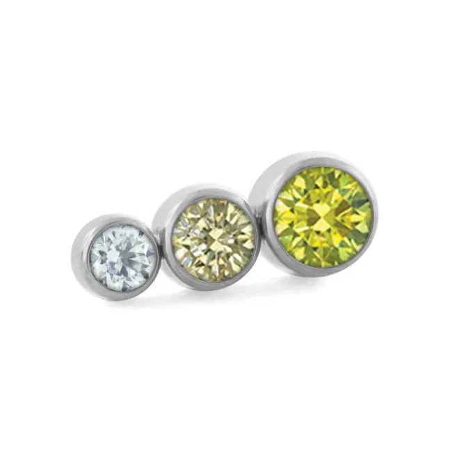 Ombre Tapered CZ Cluster Threadless End by NeoMetal NeoMetal Charm Necklaces