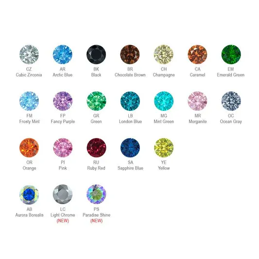 Ombre Tapered CZ Cluster Threadless End by NeoMetal NeoMetal Charm Necklaces