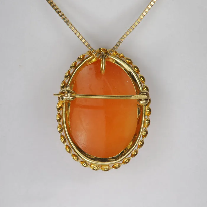 PreStyled Sets Moriartys Gem Art 14K Yellow Gold Shell Cameo PinPendant