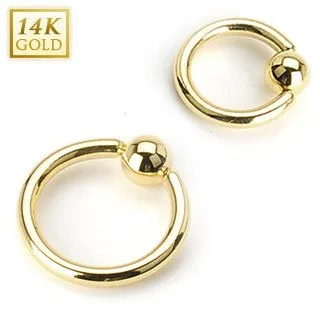 Rings 18g Yellow 14k Gold Fixed Bead Ring Tulsa Body Jewelry