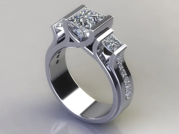 Rings vendorunknown Custom Designed Princess Cut Engagement Ring Designed By Christopher Michael