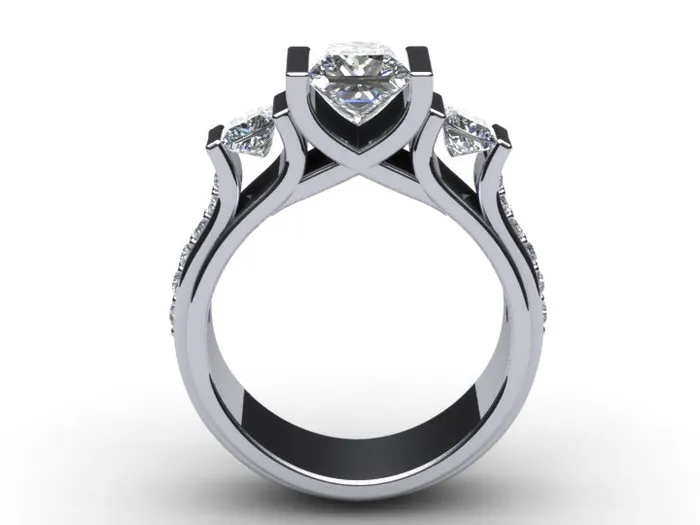 Rings vendorunknown Custom Designed Princess Cut Engagement Ring Designed By Christopher Michael
