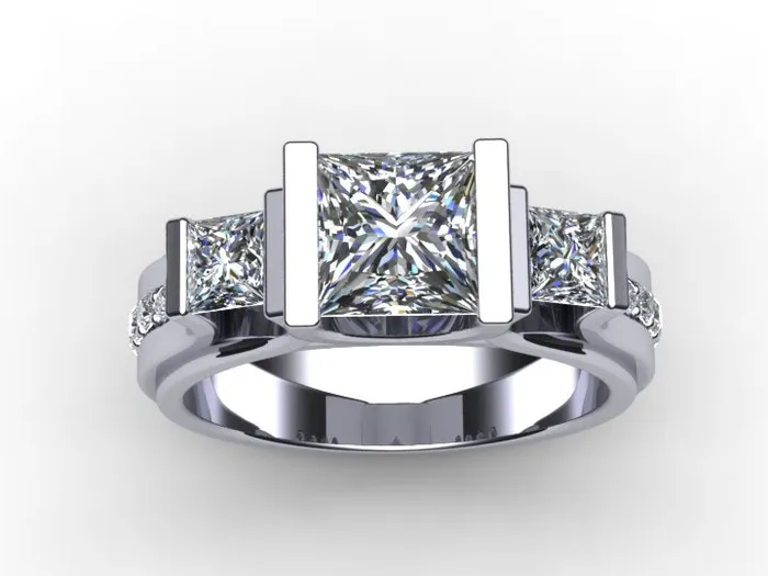 Rings vendorunknown Custom Designed Princess Cut Engagement Ring Designed By Christopher Michael