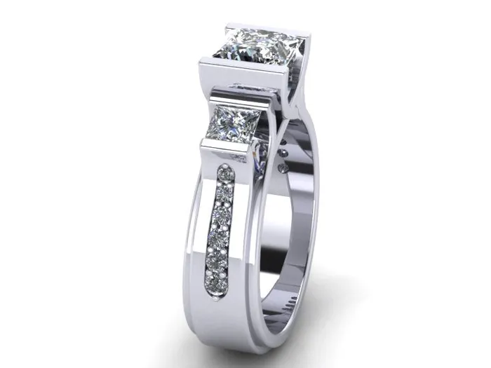 Rings vendorunknown Custom Designed Princess Cut Engagement Ring Designed By Christopher Michael