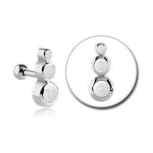 Triple Opal Stainless Cartilage Barbell Tulsa Body Jewelry Bracelets