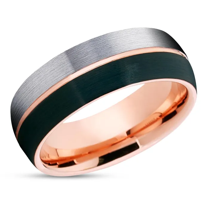 Clean Casting Jewelry Rings Rose Gold Wedding Ring Black Tungsten Ring Gray Wedding Ring 18k Rose Gold