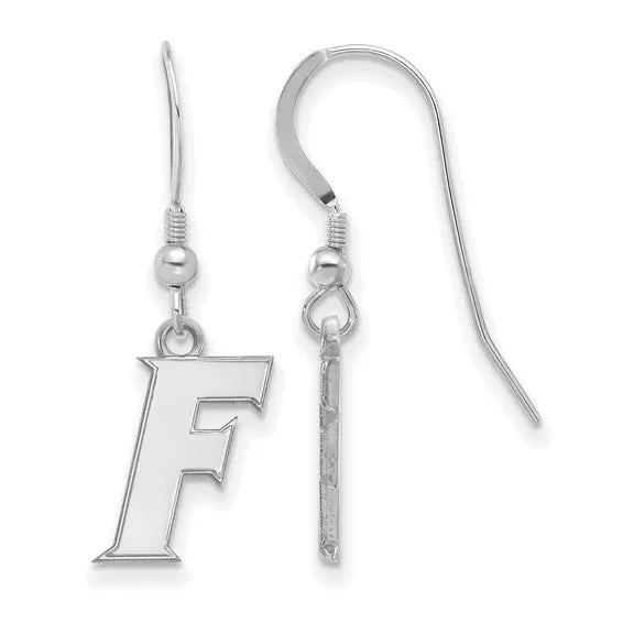 Earrings Sterling Silver Rhodiumplated LogoArt University of Florida Letter F Small Dangle Wire Earrings International Diamond Center
