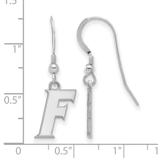 Earrings Sterling Silver Rhodiumplated LogoArt University of Florida Letter F Small Dangle Wire Earrings International Diamond Center
