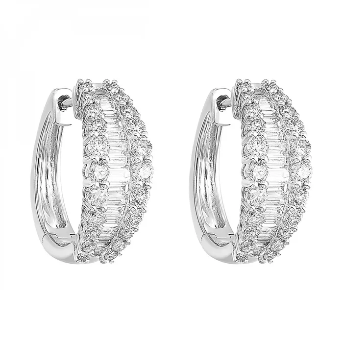 Gems One PreStyled Sets Gold Diamond Hoops