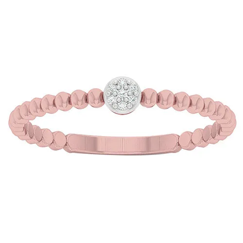 Gems One Rings Diamond Petite Cluster Beaded Stackable Ring in 10K Rose Gold002ctw