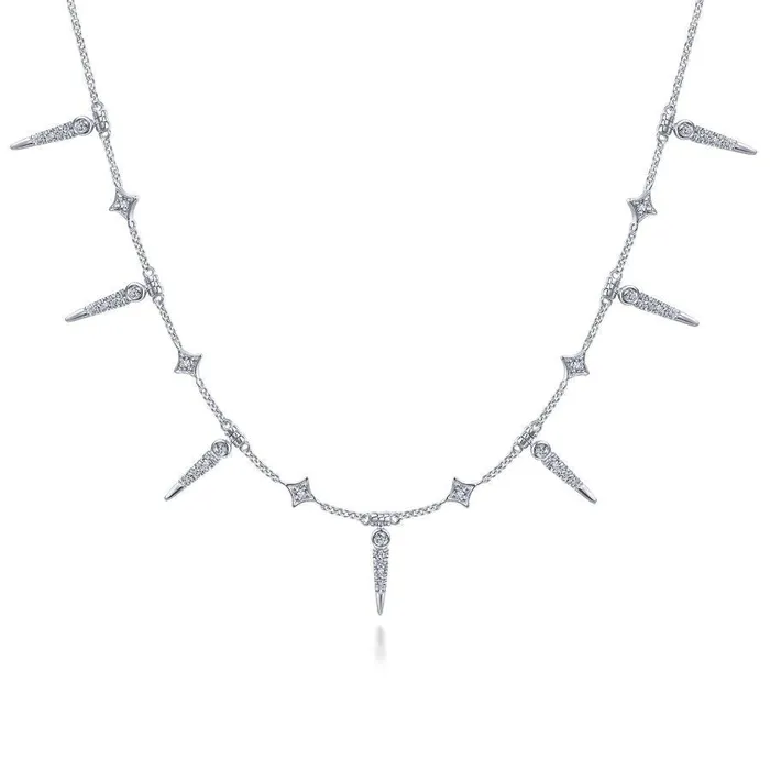 International Diamond Center Gabriel Co Kaslique White Gold Necklace 026 CTW Necklaces