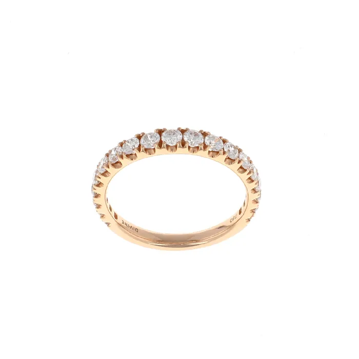 International Diamond Center Rings 14K Rose Gold Graduating Diamond Band 075CTW