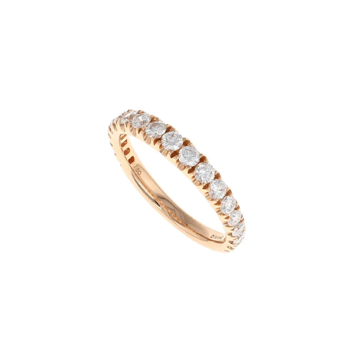 International Diamond Center Rings 14K Rose Gold Graduating Diamond Band 075CTW