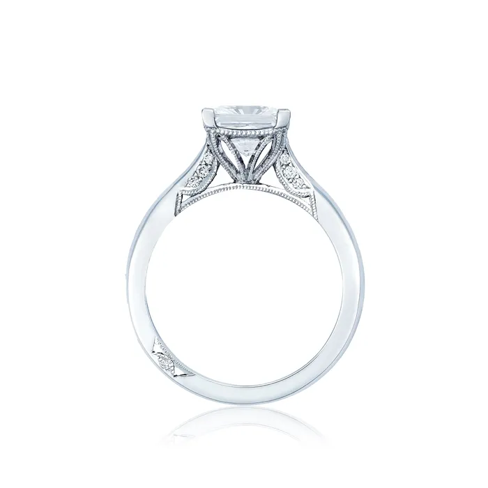 International Diamond Center Rings Tacori 18k White Gold Simply Tacori Princess Diamond Engagement Ring Setting 007 CTW