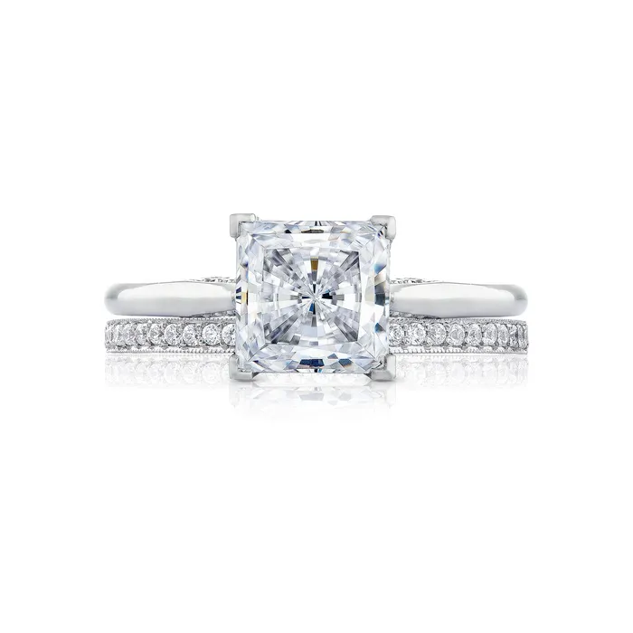International Diamond Center Rings Tacori 18k White Gold Simply Tacori Princess Diamond Engagement Ring Setting 007 CTW