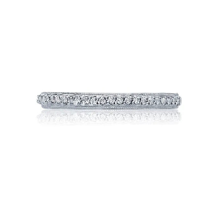 International Diamond Center Tacori 18k White Gold Simply Tacori Diamond Wedding Band 009 CTW Rings