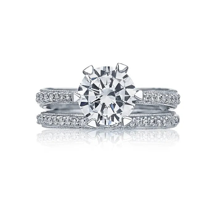 International Diamond Center Tacori 18k White Gold Simply Tacori Diamond Wedding Band 009 CTW Rings