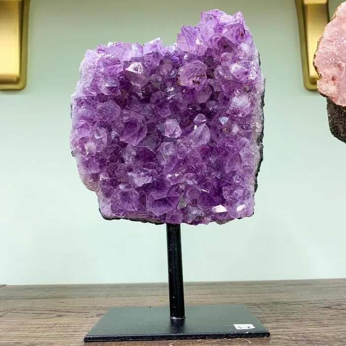 Magic Crystals Charm Necklaces Druzy Amethyst Cluster on A Stand D