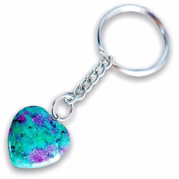 Magic Crystals Necklaces Zoisite Stone Handmade Heart Keychain