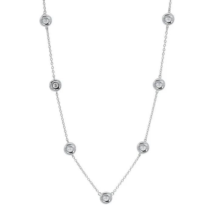 Necklaces Silver Diamond Necklace Gems One