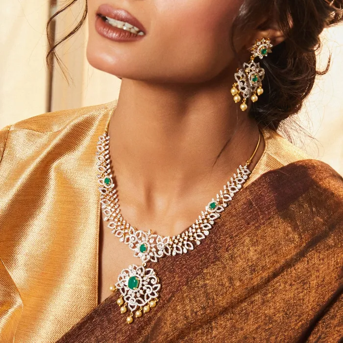 Necklaces SILVER Palatial CZ Silver Necklace Set