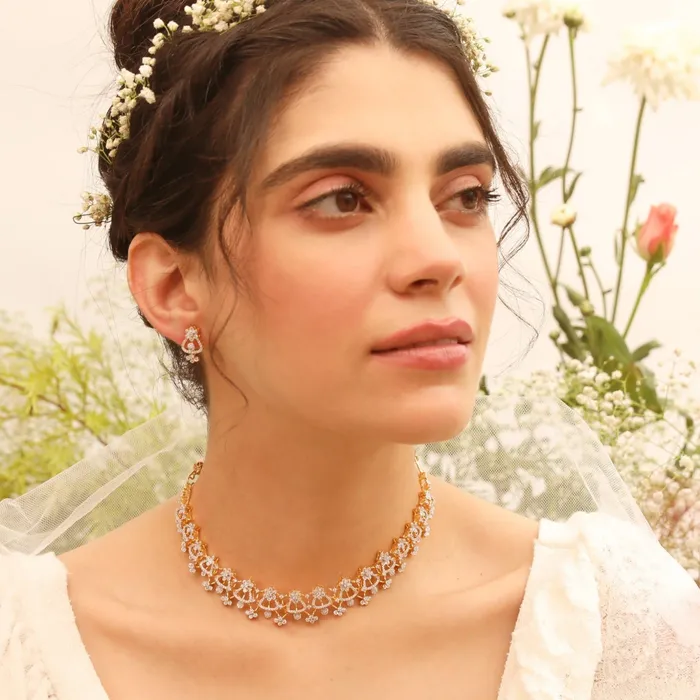 Necklaces SILVER Sophia CZ Silver Necklace Set