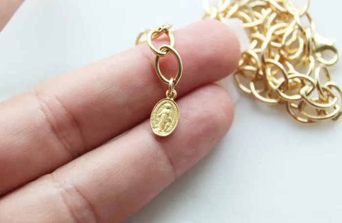 Necklaces The Little Catholic Miraculous Medal Bold Chain Necklace