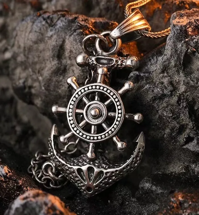 Necklaces Valhalla Vikings Viking Necklace Nordic Rudder Anchor Pendant