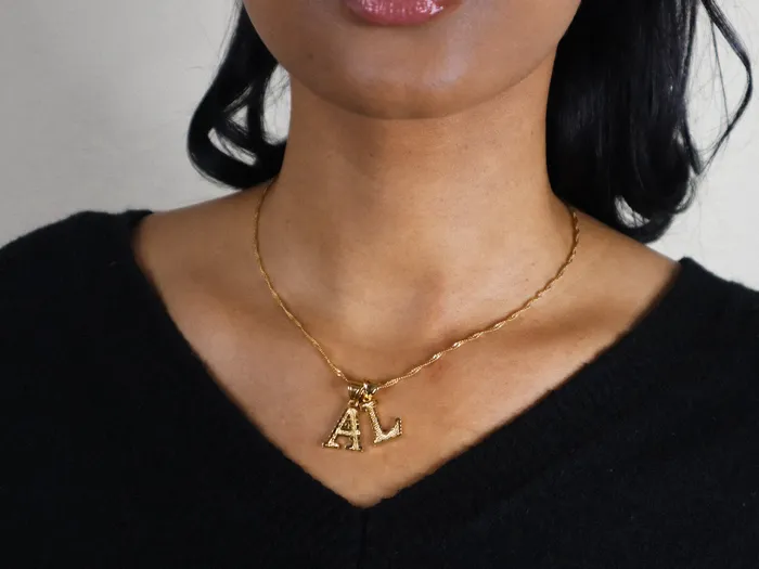 Necklaces VibeSzn Double Block Letter Necklace