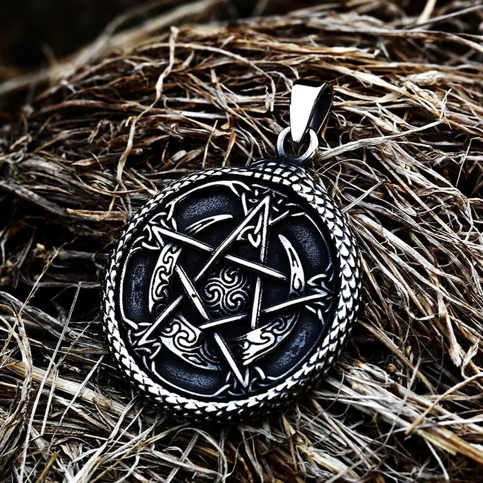 Necklaces Yggdrasil Necklace Norse Tree of Life in Jormugandr Circle Valhalla Vikings