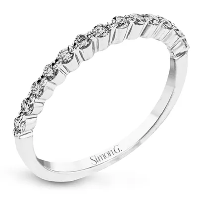 PreStyled Sets Simon G Wedding Band in 18k Gold with Diamonds International Diamond Center