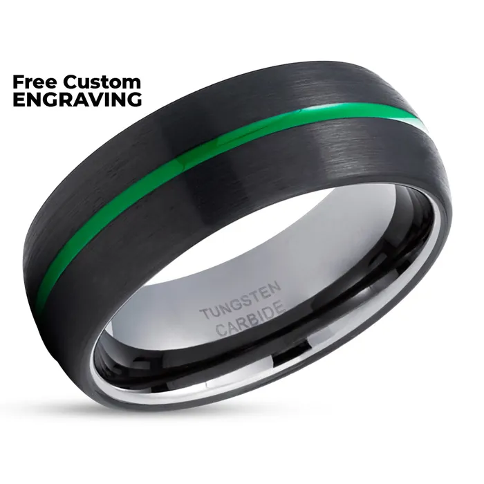 Rings Clean Casting Jewelry Gunmetal Wedding Ring Green Tungsten Ring Black Tungsten Ring Green Ring