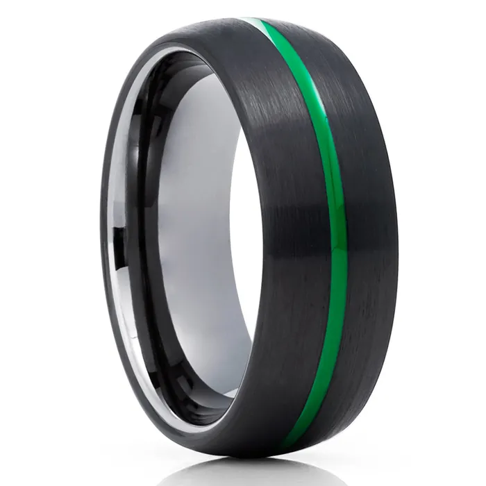 Rings Clean Casting Jewelry Gunmetal Wedding Ring Green Tungsten Ring Black Tungsten Ring Green Ring