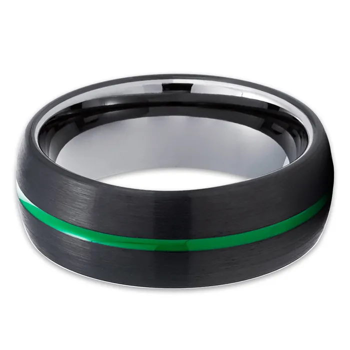 Rings Clean Casting Jewelry Gunmetal Wedding Ring Green Tungsten Ring Black Tungsten Ring Green Ring