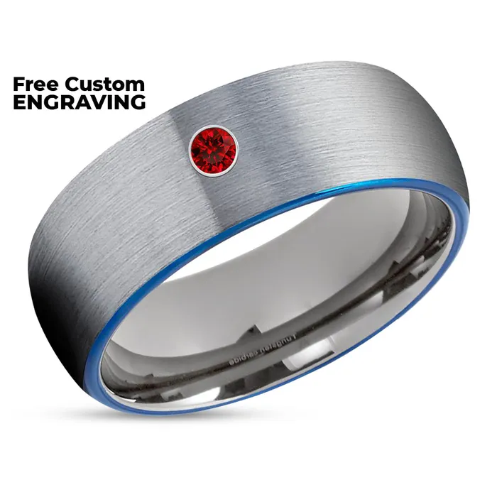 Rings Clean Casting Jewelry Ruby Tungsten Wedding Band Gray Tungsten Ring Blue Tungsten Brush Ring