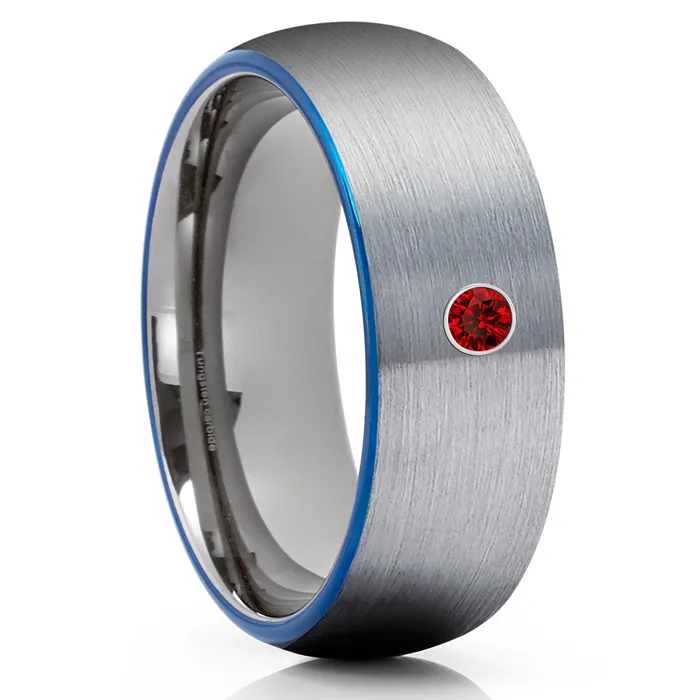 Rings Clean Casting Jewelry Ruby Tungsten Wedding Band Gray Tungsten Ring Blue Tungsten Brush Ring