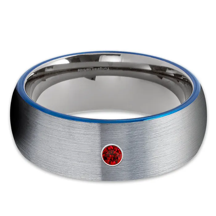 Rings Clean Casting Jewelry Ruby Tungsten Wedding Band Gray Tungsten Ring Blue Tungsten Brush Ring