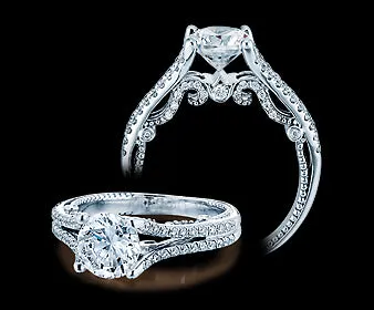 Rings Verragio Insignia Round Diamond Engagement Ring Setting 040 CTW International Diamond Center