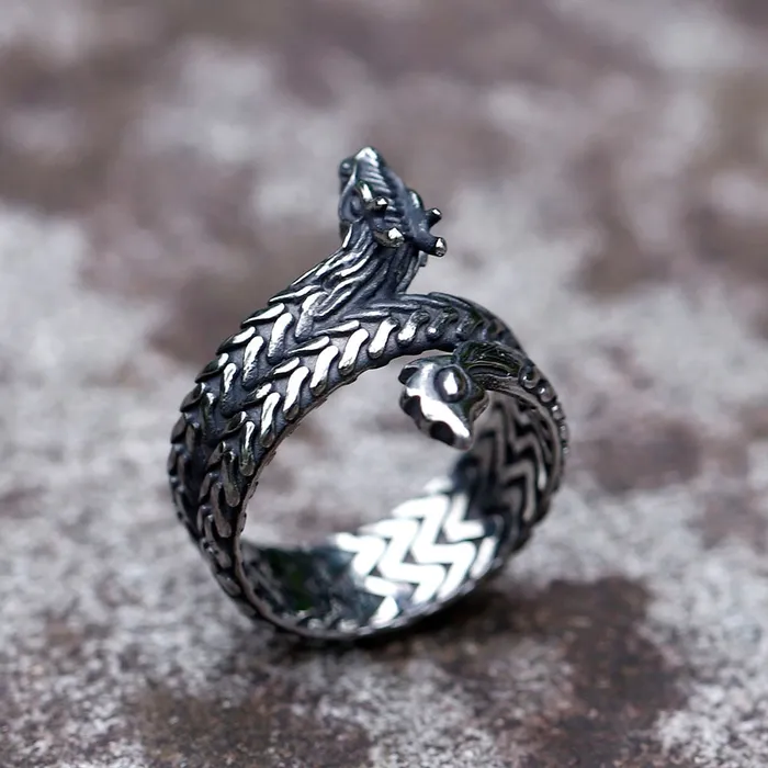 Rings Viking Ring Coiled Jormungandr Valhalla Vikings