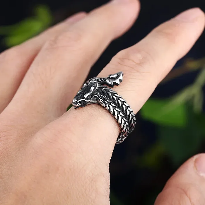 Rings Viking Ring Coiled Jormungandr Valhalla Vikings