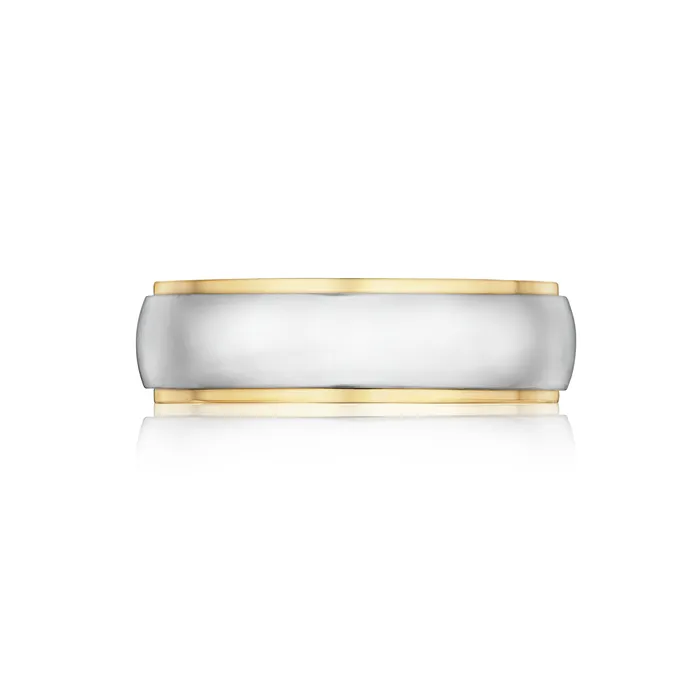 SG Bridal Mens Step Edge Comfort Fit 6mm Band Rings
