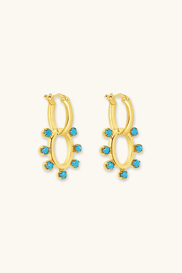 Sierra Winter Jewelry Dolly Hoop Earrings Turquoise Earrings