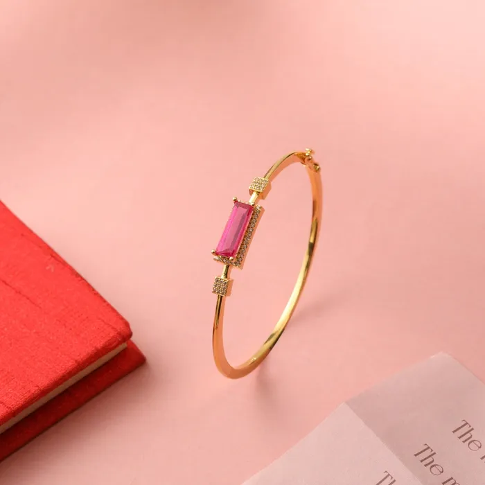 SILVER Bracelets By Your Side CZ Charm Block Silver Cuff Bracelet
