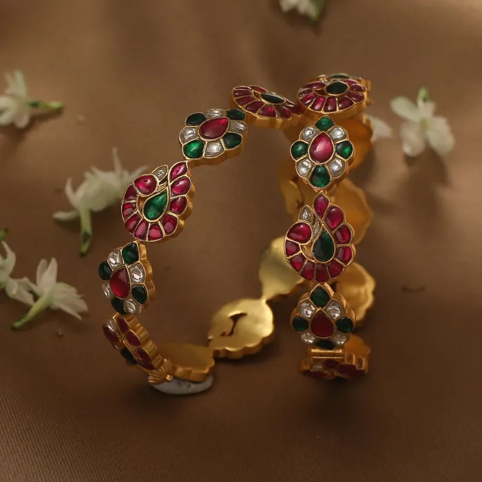 SILVER Mohavi Kempu Jadau Silver Bangles Rings