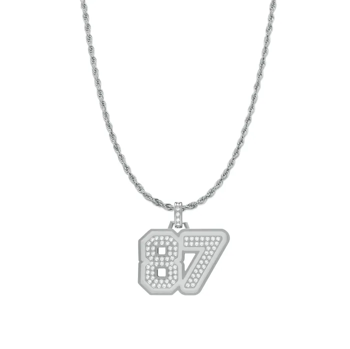Sterling Silver Large Varsity Pendant SG Fashion Necklaces